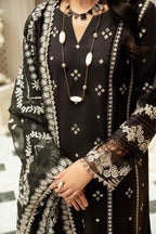 Luxury Embroidered Lawn 3PC | Bareeze Summer Collection | Black | 2026