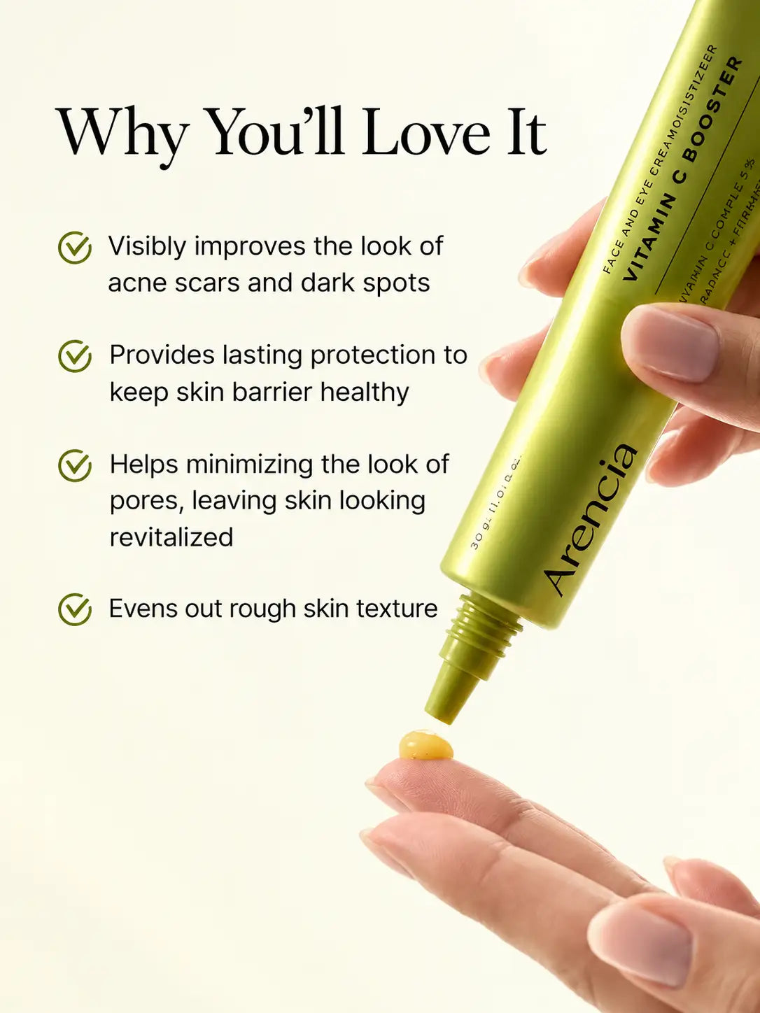 Arencia Vitamin C Booster Shot brightening serum for dark spots and dullness