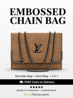 Camel brown tan embossed flap chain shoulder bag for women luxury style 2 in 1 gunmetal chain handbag 2026 Royal Nexus
