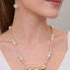 Elegant Gold-Tone Crystal Beaded Necklace Set for Women | Lightweight Party Jewelry
