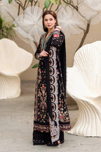 black chicken kari embroidered lawn suit with cotton silk dupatta