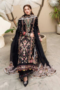 black chicken kari embroidered lawn suit with cotton silk dupatta