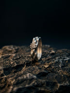 Crown link band ring for men two tone silver gold stainless steel luxury 2026