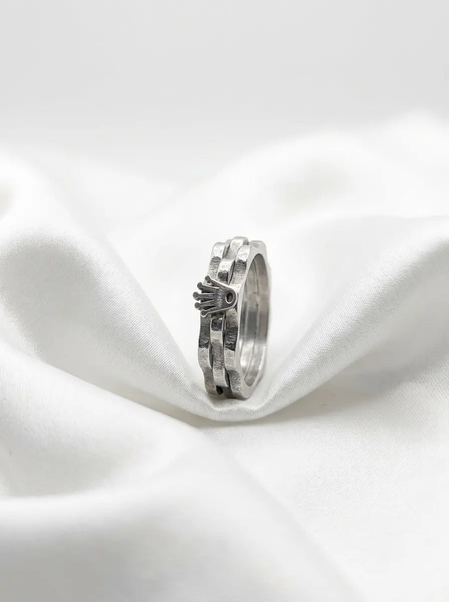 Silver stainless steel Ring for men