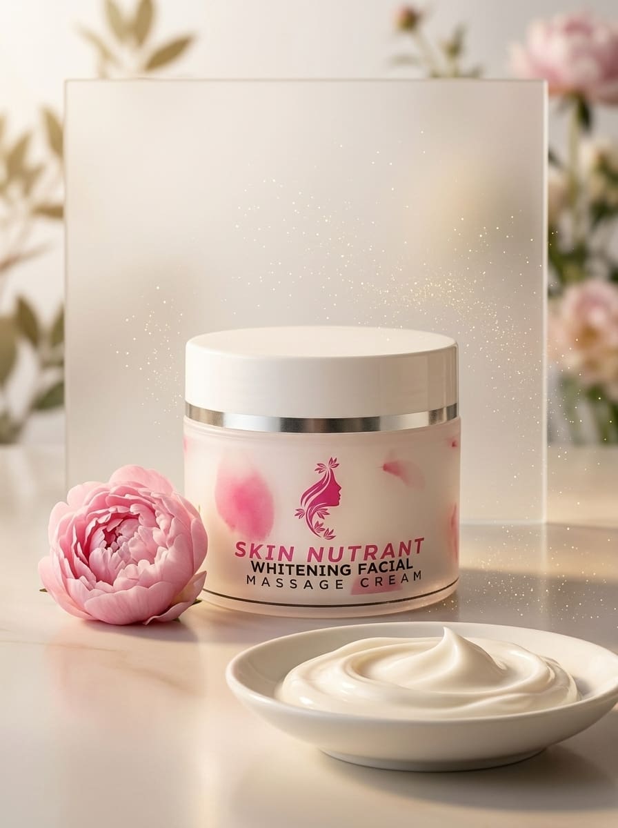 Skin Nutrant whitening facial massage cream jar for firm youthful skin blood circulation puffiness reduction toning women 2026