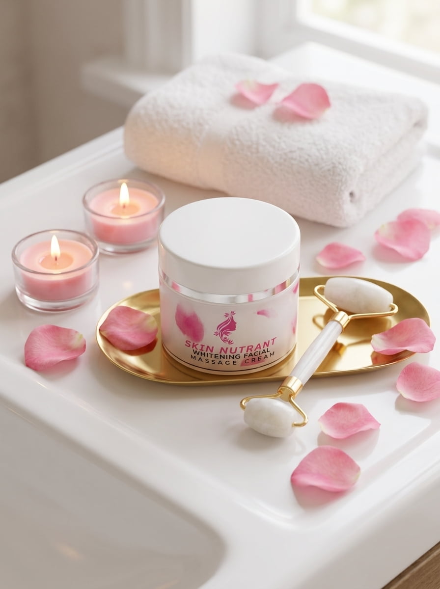 Skin Nutrant whitening facial massage cream jar for firm youthful skin blood circulation puffiness reduction toning women 2026