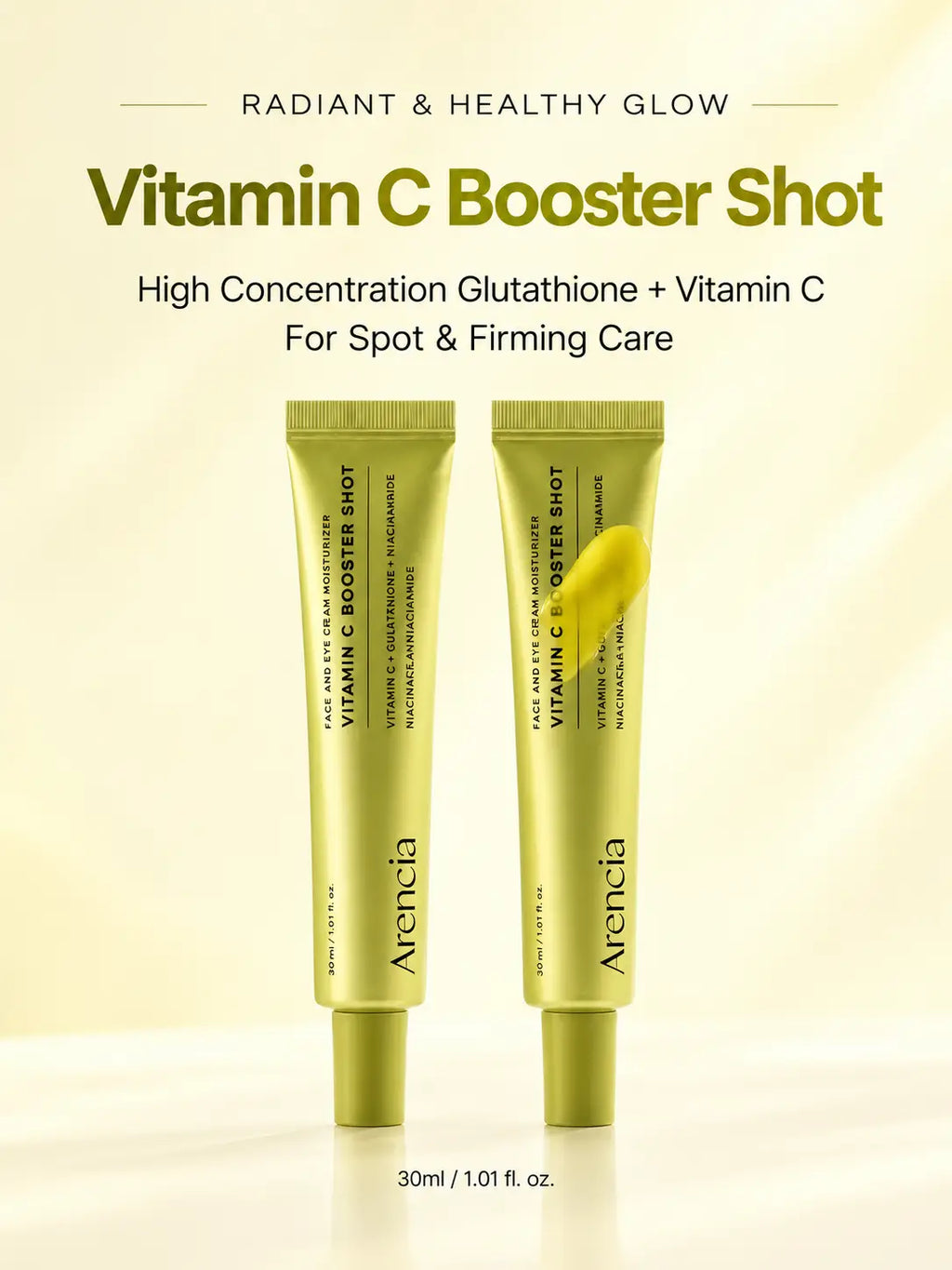 Lightweight gel-cream texture of Vitamin C and Retinol booster shot