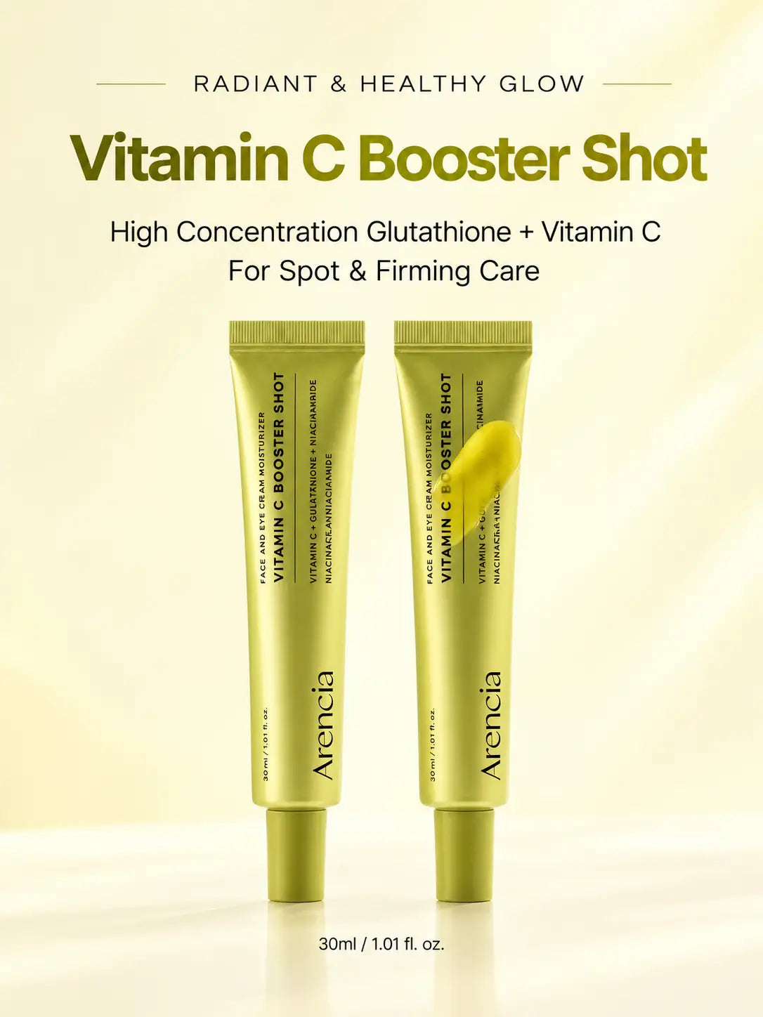 Lightweight gel-cream texture of Vitamin C and Retinol booster shot