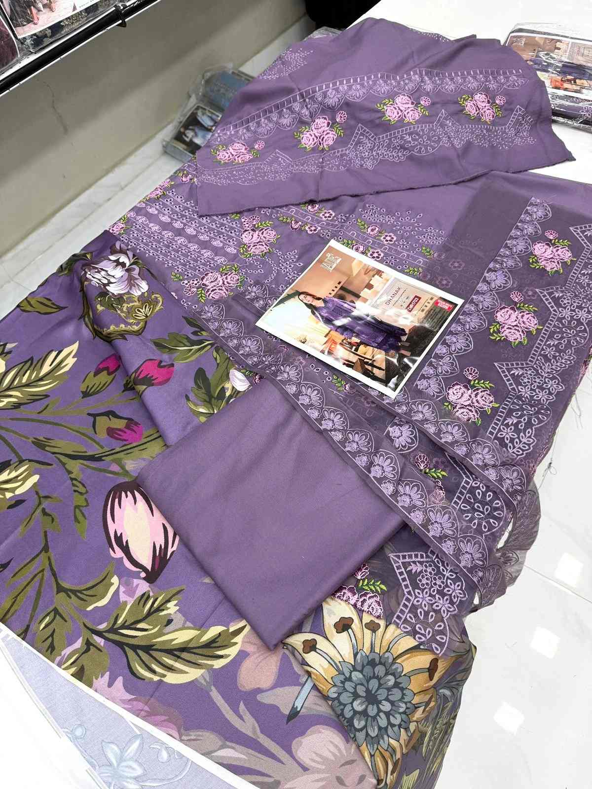 Jade heavy embroidered dusty purple lawn 3-piece suit summer 2026
