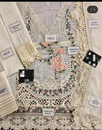 Maria B off white chikankari embroidered luxury lawn 3-piece suit summer 2026