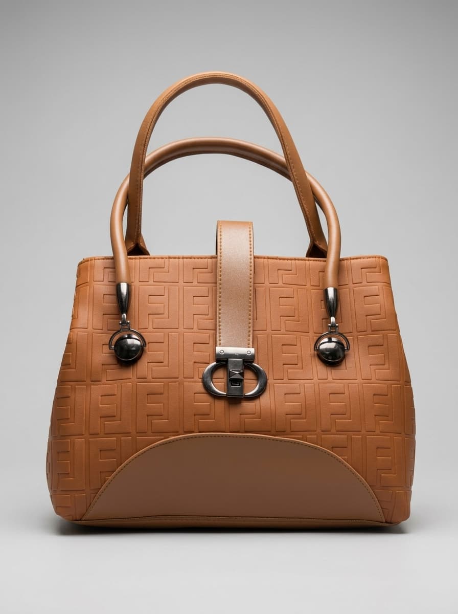Tan brown camel textured structured tote bag for women with dual top handles and detachable crossbody strap luxury style 2026