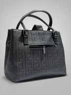 Black textured structured tote bag for women with dual top handles and detachable crossbody strap luxury style 2026