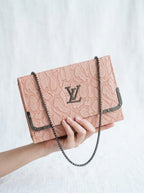Embossed Flap Chain Shoulder Bag | Luxury Style Structured Clutch | Women 2026