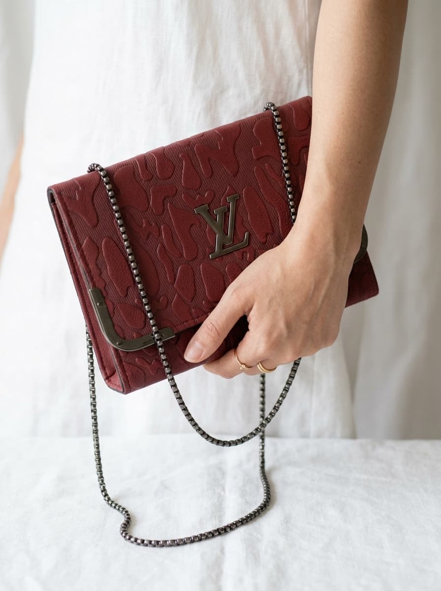 Embossed Flap Chain Shoulder Bag | Luxury Style Structured Clutch | Women 2026