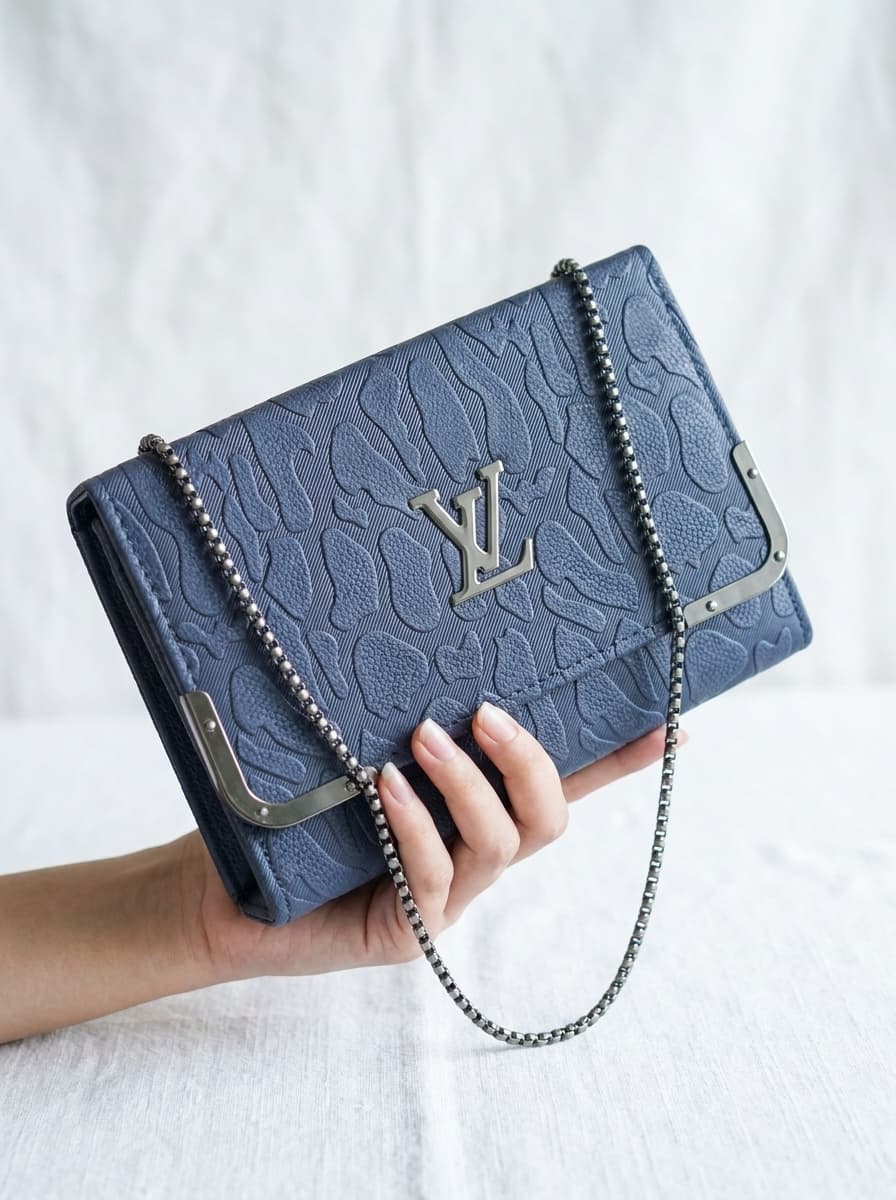 Embossed Flap Chain Shoulder Bag | Luxury Style Structured Clutch | Women 2026