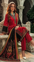 Lajawan premium printed lawn 3-piece unstitched suit with printed dupatta and dyed cambric trouser collection 2026 multiple colors Pakistan