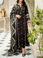Luxury Embroidered Lawn 3PC | Bareeze Summer Collection | Black | 2026