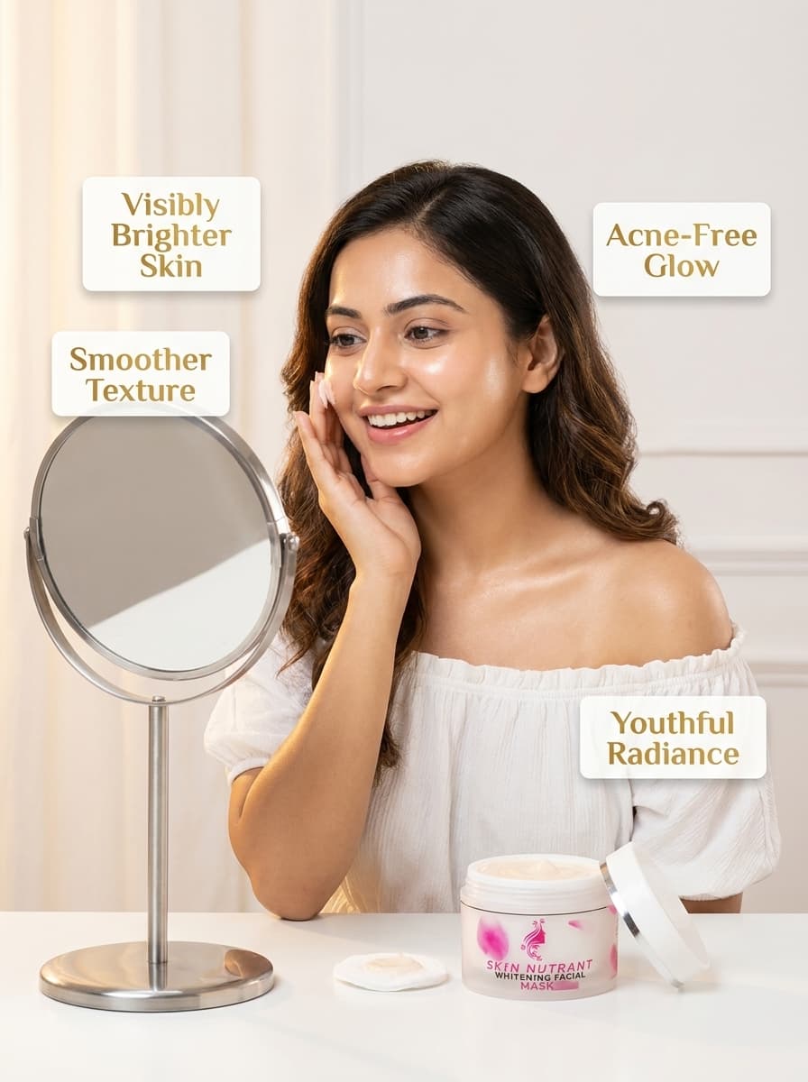 Skin Nutrant whitening facial mask cream jar for glowing bright skin acne dullness dark spot treatment women 2026