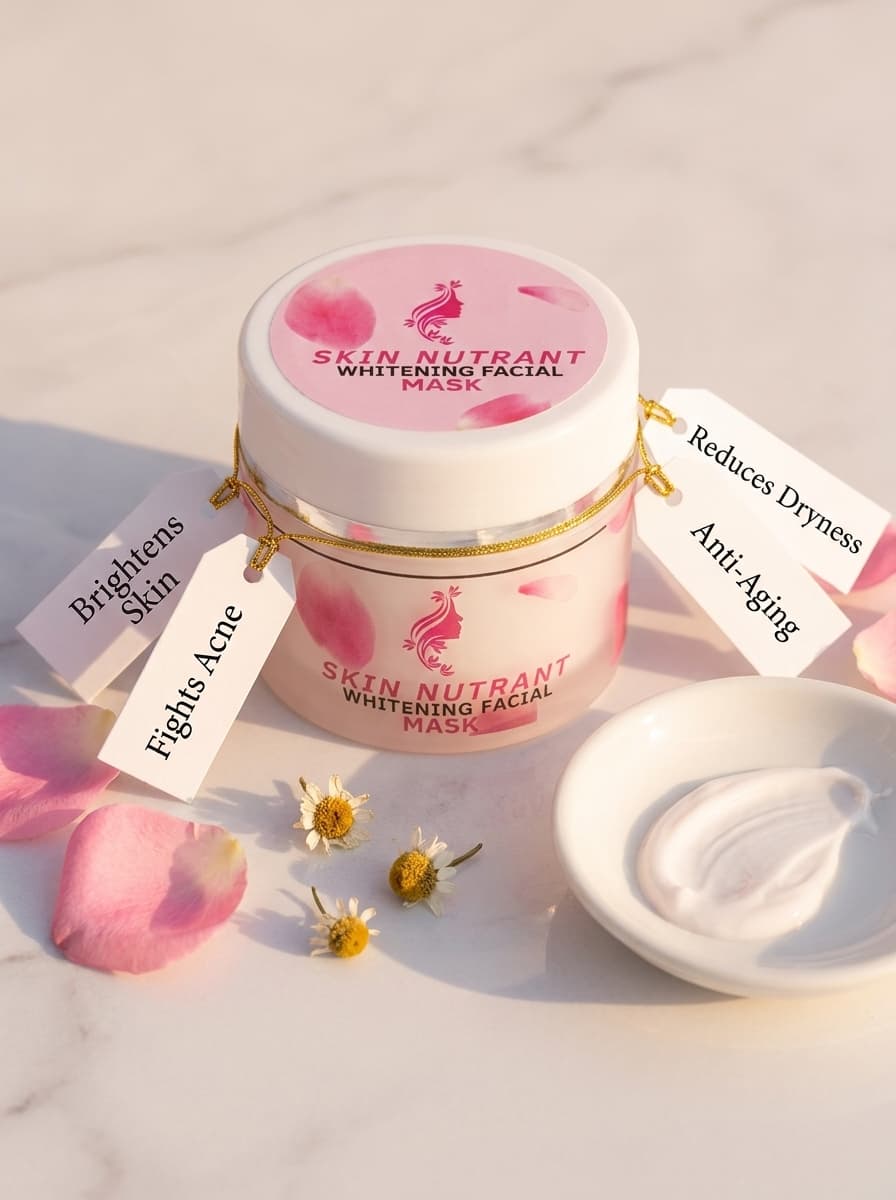 Skin Nutrant whitening facial mask cream jar for glowing bright skin acne dullness dark spot treatment women 2026