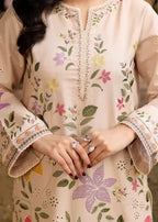Floral Embroidered Lawn 3 Piece Suit with Printed Dupatta
